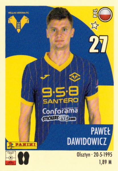 Cromo Paweł Dawidowicz - Calciatori 2024-2025 n. 202 - Panini