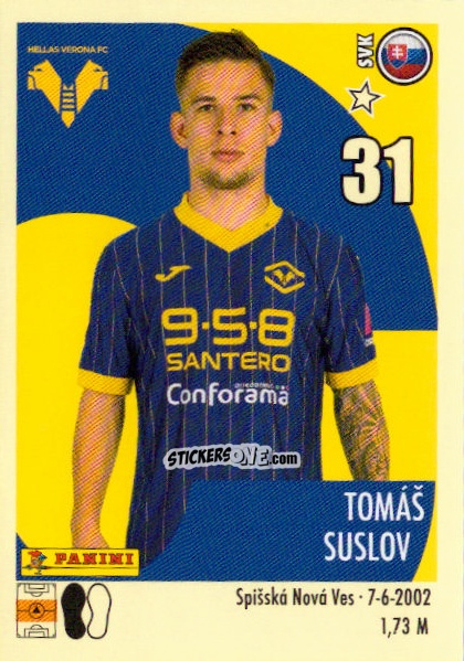 Sticker Tomáš Suslov - Calciatori 2024-2025 n. 208 - Panini