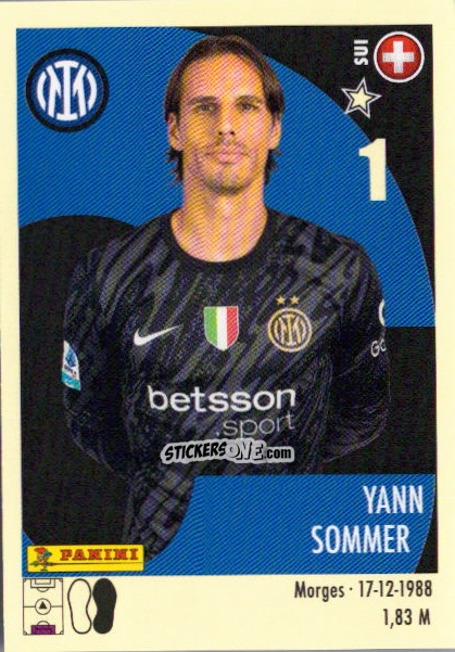 Sticker Yann Sommer - Calciatori 2024-2025 n. 221 - Panini