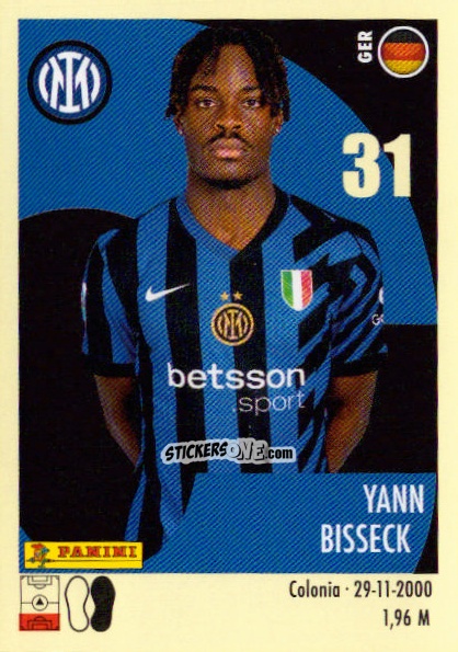 Sticker Yann Bisseck - Calciatori 2024-2025 n. 224 - Panini