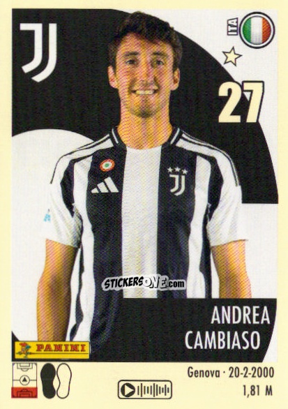 Sticker Andrea Cambiaso - Calciatori 2024-2025 n. 254 - Panini
