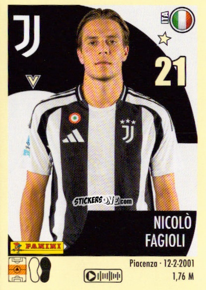 Sticker Nicolò Fagioli - Calciatori 2024-2025 n. 262 - Panini