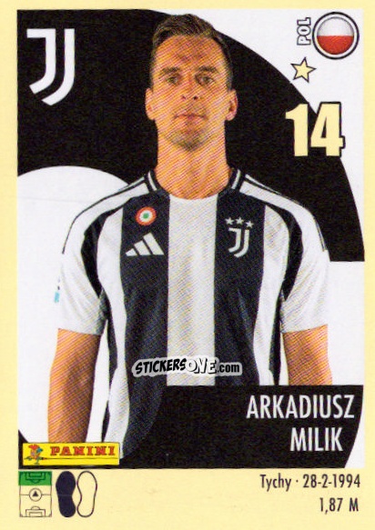Sticker Arkadiusz Milik - Calciatori 2024-2025 n. 265 - Panini