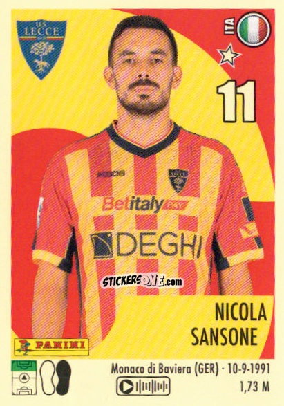 Sticker Nicola Sansone - Calciatori 2024-2025 n. 320 - Panini