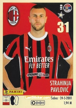 Cromo Strahinja Pavlović - Calciatori 2024-2025 n. 332 - Panini