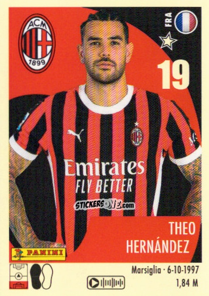 Sticker Théo Hernandez - Calciatori 2024-2025 n. 337 - Panini