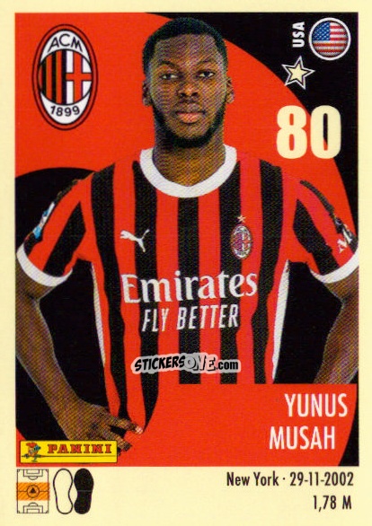 Sticker Yunus Musah - Calciatori 2024-2025 n. 338 - Panini