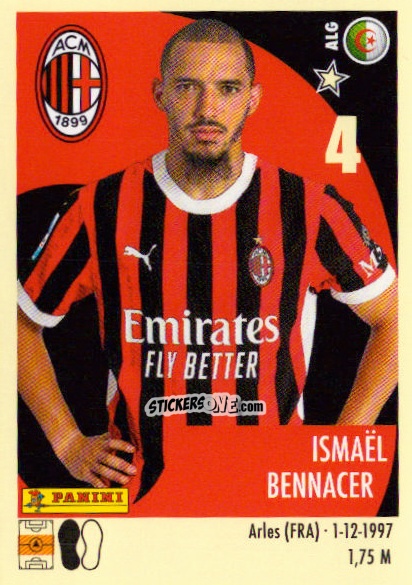 Sticker Ismaël Bennacer - Calciatori 2024-2025 n. 340 - Panini