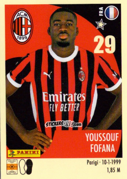 Sticker Youssouf Fofana - Calciatori 2024-2025 n. 341 - Panini