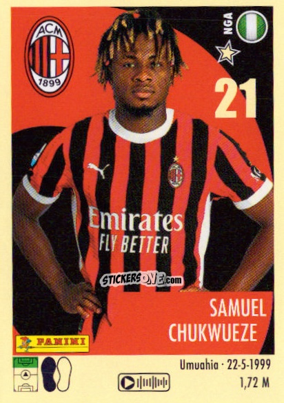 Sticker Samuel Chukwueze - Calciatori 2024-2025 n. 343 - Panini