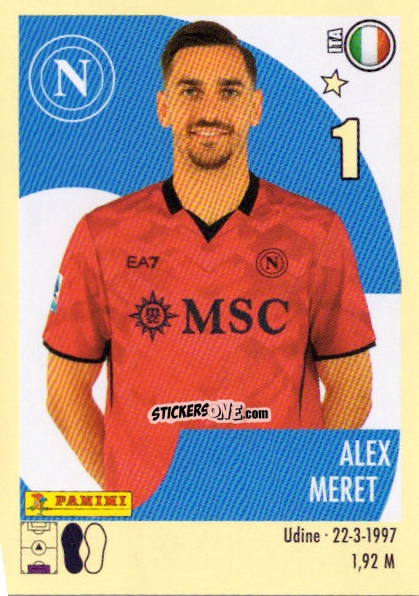 Sticker Alex Meret - Calciatori 2024-2025 n. 383 - Panini
