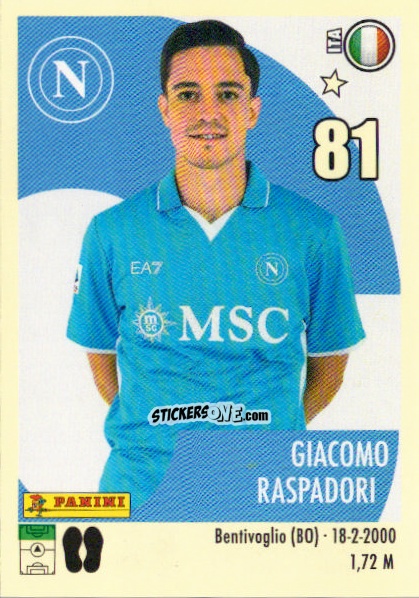 Cromo Giacomo Raspadori - Calciatori 2024-2025 n. 398 - Panini