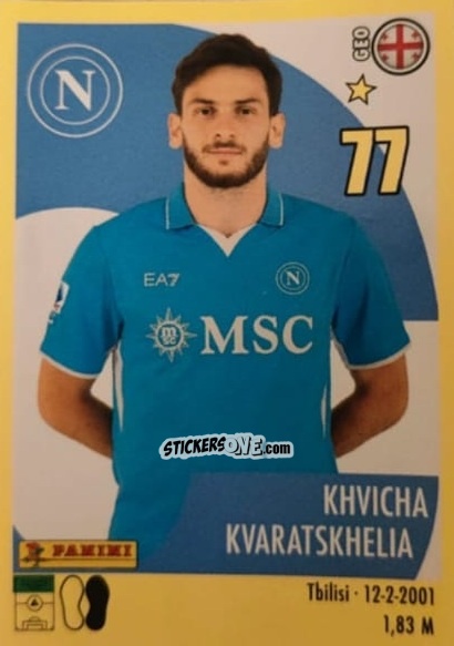 Sticker Khvicha Kvaratskhelia - Calciatori 2024-2025 n. 399 - Panini