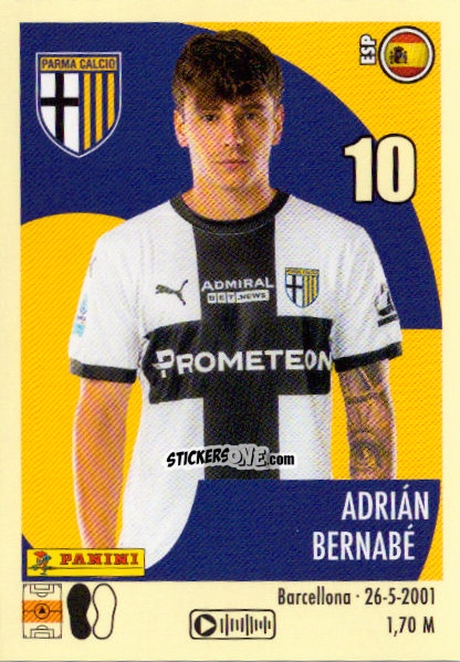 Sticker Adrián Bernabé - Calciatori 2024-2025 n. 421 - Panini