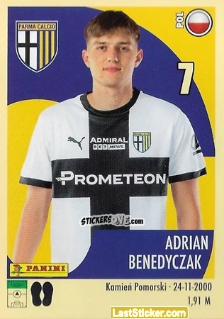 Sticker Adrian Benedyczak - Calciatori 2024-2025 n. 424 - Panini