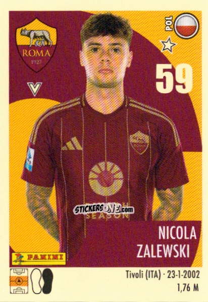 Sticker Nicola Zalewski - Calciatori 2024-2025 n. 445 - Panini