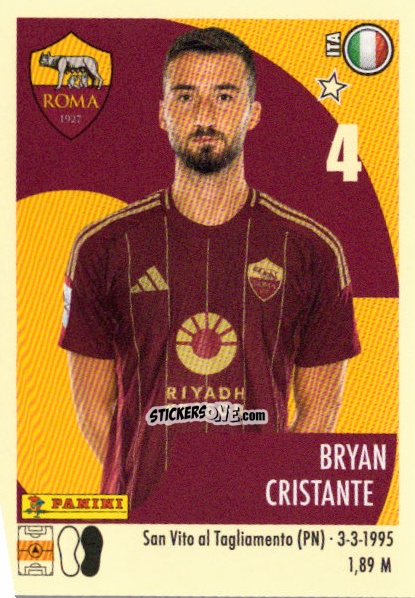 Sticker Bryan Cristante - Calciatori 2024-2025 n. 446 - Panini