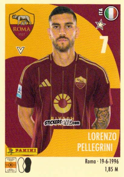 Sticker Lorenzo Pellegrini - Calciatori 2024-2025 n. 448 - Panini