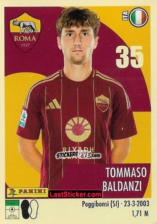 Sticker Tommaso Baldanzi - Calciatori 2024-2025 n. 452 - Panini