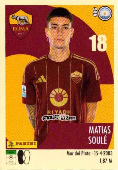 Sticker Matías Soulé - Calciatori 2024-2025 n. 454 - Panini