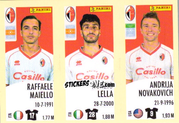 Sticker Raffaele Maiello / Nunzio Lella / Andrija Novakovich - Calciatori 2024-2025 n. 552 - Panini