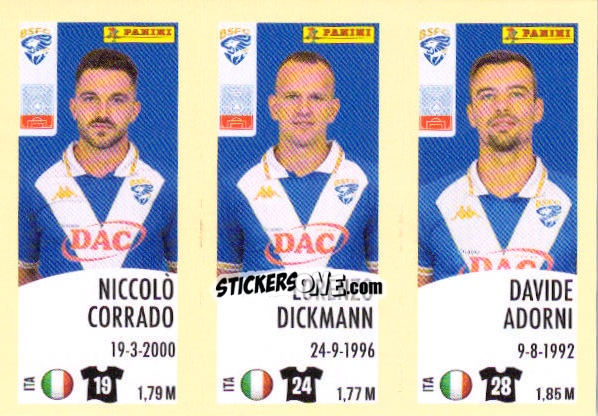 Sticker Niccolo Corrado / Lorenzo Dickmann / Davide Adorni - Calciatori 2024-2025 n. 556 - Panini