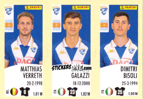 Sticker Matthias Verreth / Nicolas Galazzi / Dimitri Bisoli - Calciatori 2024-2025 n. 557 - Panini