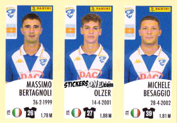 Sticker Massimo Bertagnoli / Giacomo Olzer / Michele Baseggio - Calciatori 2024-2025 n. 558 - Panini