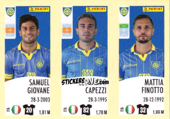 Sticker Samuel Giovane / Leonardo Capezzi / Mattia Finotto - Calciatori 2024-2025 n. 565 - Panini