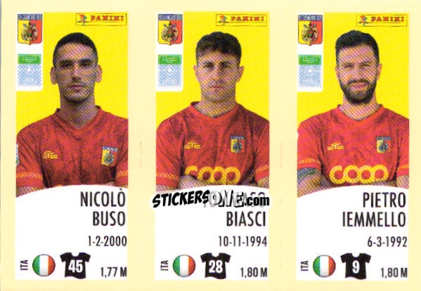 Sticker Nicolo Buso / Tommaso Biasci / Pietro Iemmello - Calciatori 2024-2025 n. 572 - Panini