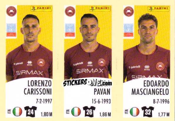 Sticker Lorenzo Carissoni / Nicola Pavan / Edoardo Masciangelo - Calciatori 2024-2025 n. 582 - Panini