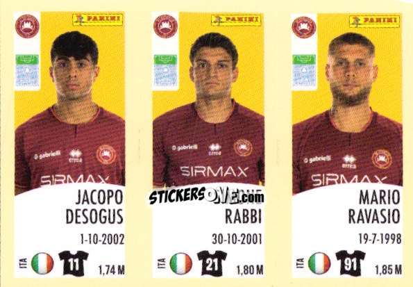 Sticker Jacopo Desogus / Simone Rabbi / Mario Ravasio - Calciatori 2024-2025 n. 585 - Panini