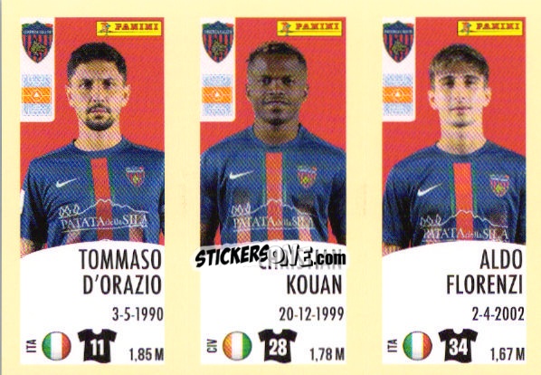 Sticker Tommaso D'Orazio / Christian Kouan / Aldo Florenzi - Calciatori 2024-2025 n. 590 - Panini