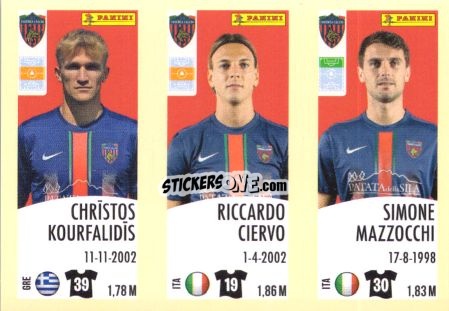 Sticker Christos Kourfalidis / Riccardo Ciervo / Simone Mazzocchi - Calciatori 2024-2025 n. 591 - Panini