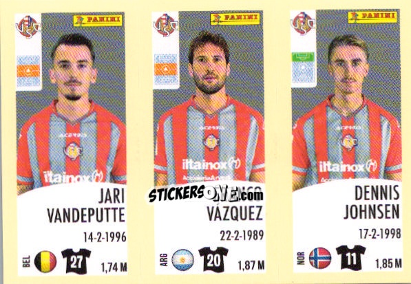 Sticker Jari Vandeputte / Franco Vazquez / Dennis Johnsen - Calciatori 2024-2025 n. 597 - Panini