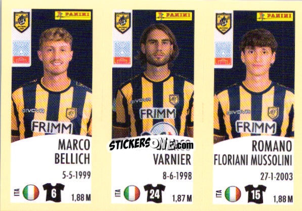 Sticker Marco Bellich / Marco Varnier / Romano Floriani Mussolini - Calciatori 2024-2025 n. 608 - Panini