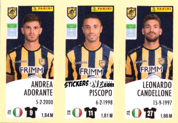 Sticker Andrea Adorante / Kevin Piscopo / Leonardo Candellone - Calciatori 2024-2025 n. 611 - Panini