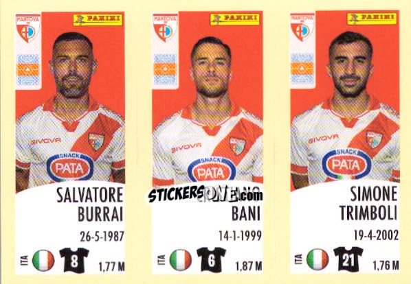 Sticker Salvatore Burrai / Cristiano Bani / Simone Trimboli - Calciatori 2024-2025 n. 616 - Panini