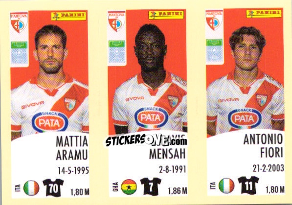 Sticker Mattia Aramu / Davis Mensah / Antonio Fiori - Calciatori 2024-2025 n. 617 - Panini