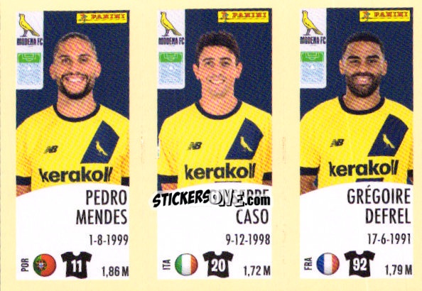 Sticker Pedro Mendes / Giuseppe Caso / Gregoire Defrel - Calciatori 2024-2025 n. 624 - Panini