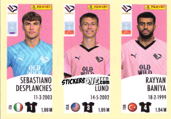 Sticker Sebastiano Desplanches / Kristoffer Lund / Rayyan Baniya - Calciatori 2024-2025 n. 627 - Panini