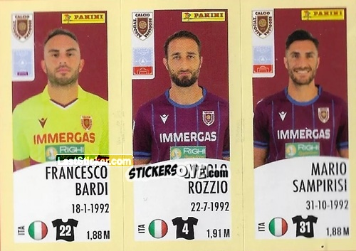 Sticker Francesco Bardi / Paolo Rozzio / Mario Sampirisi - Calciatori 2024-2025 n. 640 - Panini
