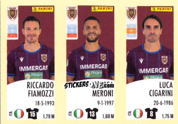 Sticker Riccardo Fiamozzi / Andrea Meroni / Luca Cigarini - Calciatori 2024-2025 n. 641 - Panini