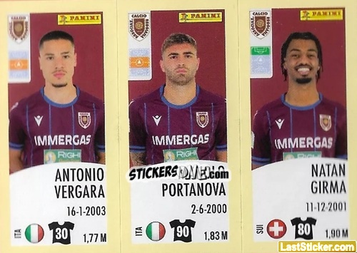 Sticker Antonio Vergara / Manolo Portanova / Natan Girma - Calciatori 2024-2025 n. 643 - Panini