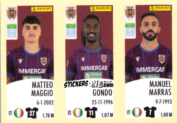 Sticker Matteo Maggio / Cedric Gondo / Manuel Marra - Calciatori 2024-2025 n. 644 - Panini