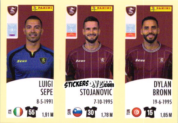 Sticker Luigi Sepe / Petar Stojanović / Dylan Bronn - Calciatori 2024-2025 n. 646 - Panini