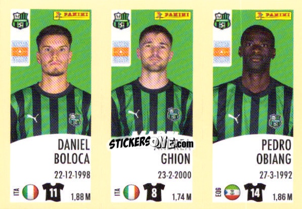 Sticker Daniel Boloca / Andrea Ghion / Pedro Obiang - Calciatori 2024-2025 n. 661 - Panini