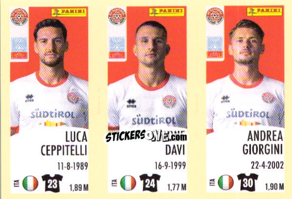 Sticker Luca Ceppitelli / Simone Davi / Andrea Giorgini - Calciatori 2024-2025 n. 673 - Panini