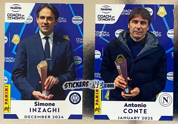 Figurina Simone Inzaghi / Antonio Conte - Calciatori 2024-2025 n. C37 - Panini