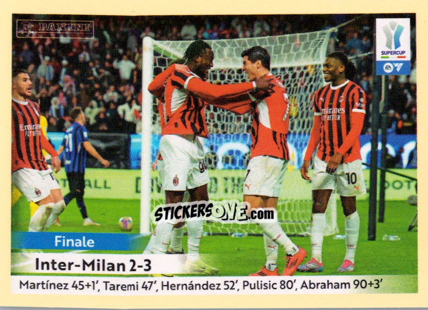 Sticker Inter - Milan 2-3 (Abraham/morata) Esultanza - Calciatori 2024-2025 n. UPD7 - Panini
